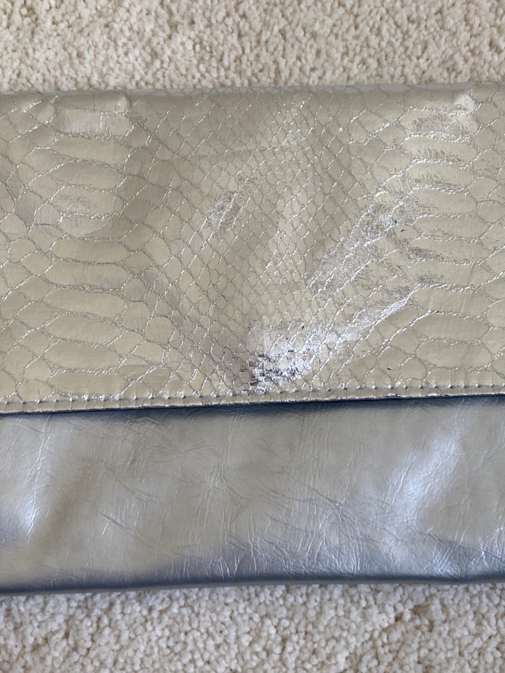Saks Fifth Ave Silver Clutch